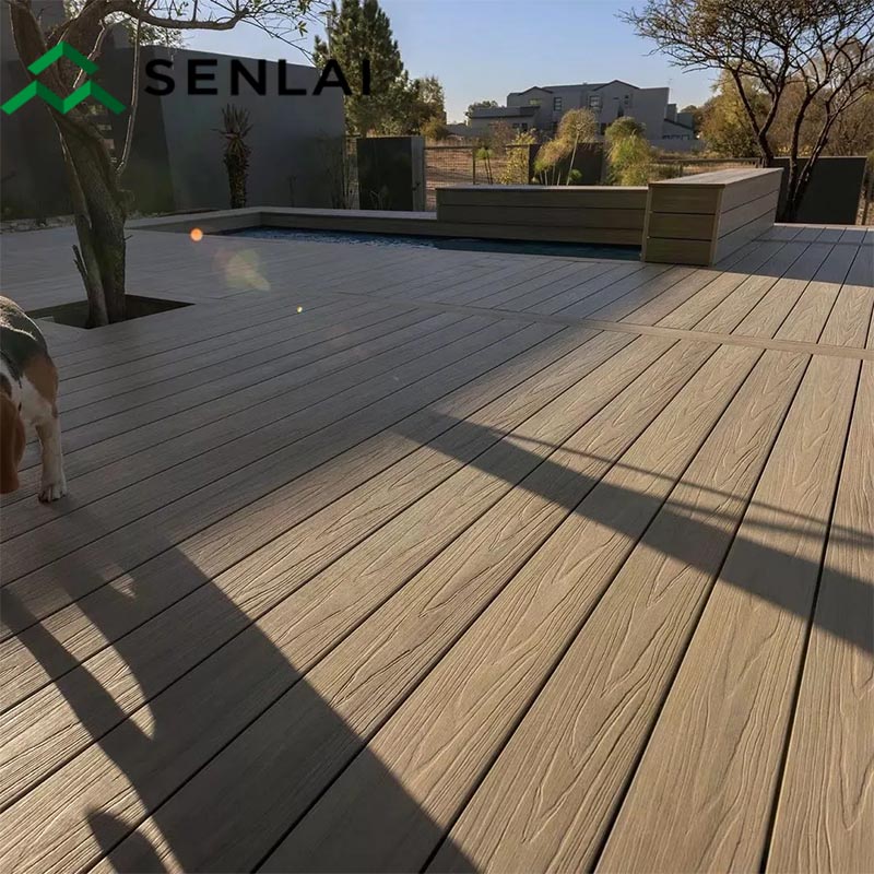 Plancher de terrasse composite en bois et plastique, co-extrusion 148x23, imperméable, Wpc extérieur