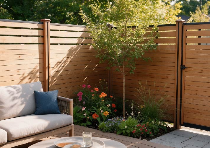 multicolor wood plastic composite deck