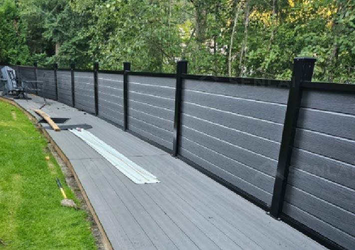 multicolor wood plastic composite deck