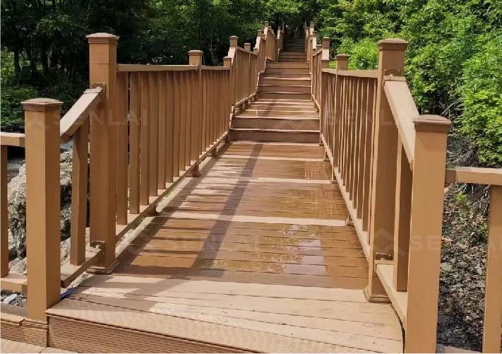 multicolor wood plastic composite deck